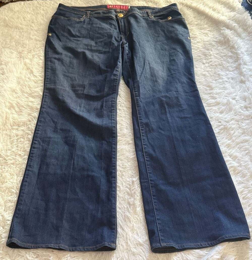 Apple Bottoms Flare Jeans Size 22 Dark Wash Denim Y2K